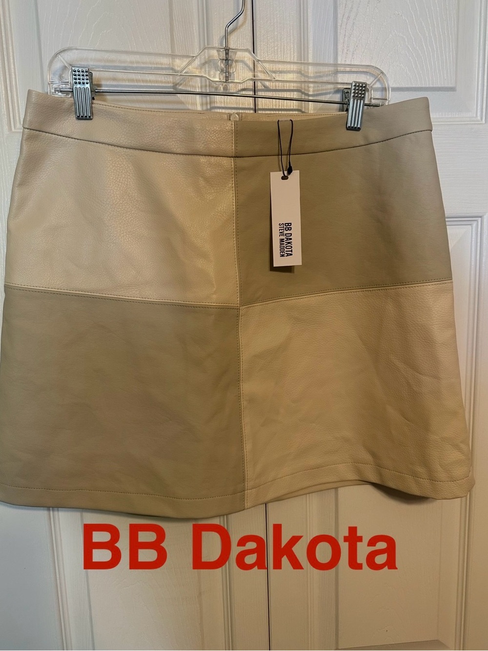 BB Dakota by Steve Madden | NWT | Faux Leather Skirt - Bone Color - Size 14